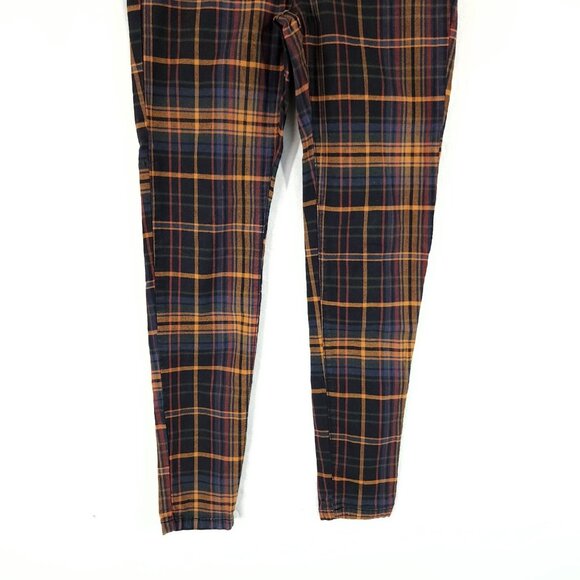 Free People Pants Fall Plaid Size 26 High Rise Soft Trousers Tapared Leg - Picture 11 of 13